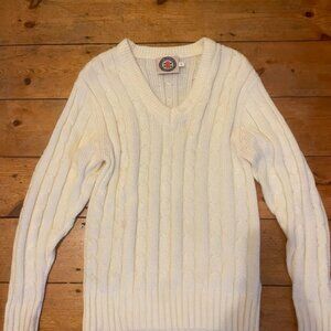 Vintage white V-neck sweater